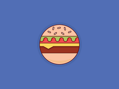 Burger Coaster burger flat food icon illustration vector