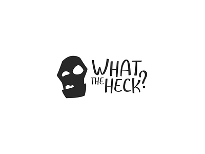What the heck? black and white brand identity branding design doodle icon illustration logo typography vector