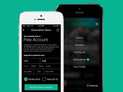 Upgrade Account / Navigation apple ios music navigation payment upgrade