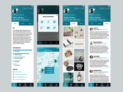 Client work for a people-review app.