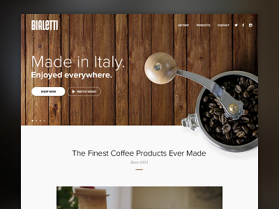 Daily UI #003 - Landing Page (above the fold) 003 above bialetti coffee daily dailyui espresso fold landing page the ui