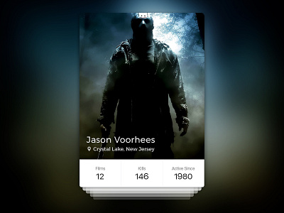 Daily UI #006 - Profile Page 006 card cards daily dailyui freddy halloween horror jason swipe tinder ui