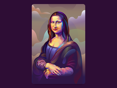 Mona Lisa abstract behance colorul design digital gradient illustration monalisa painting project transparency ui vector