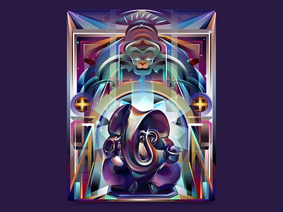 Lord Ganesha artwork behance colorful design god gradient illustration indian poster project transparency vector