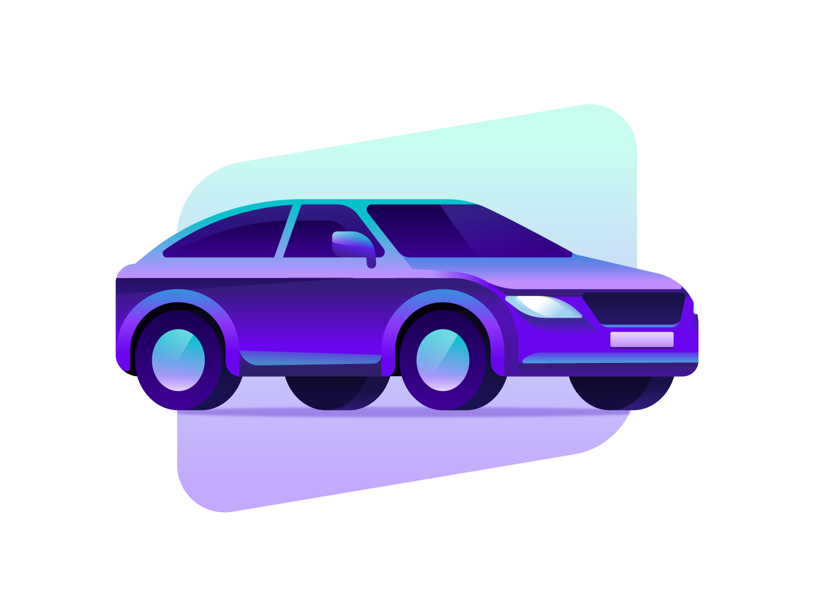 Sedan car design gradient icon illustration machine simplistic transport vector vehicle