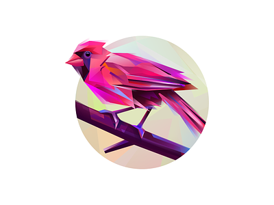 Cardinal animal behance cardinal colorful finch gradient illustration mark nature passerine project vector