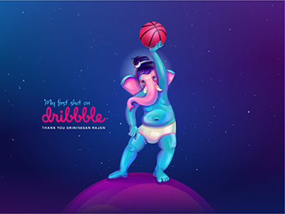 Namaste Dribbble bal ganesh debut dribbble first shot ganesha god illustration