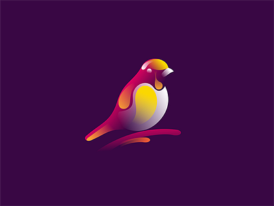 Gouldian Finch bird colorful gouldian finch gradient icon illustration logo mark nature symbol wild wings