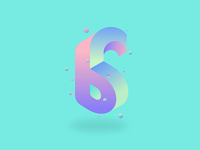 6+b 3d 6 b icon identity letter logo mark monogram number six