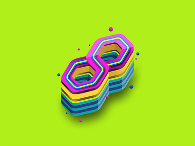 8 3d 8 vector eight gradient icon identity letter logo mark monogram number