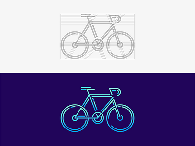 Bicycle Grid bicycle bike gradient grid icon illustration lineart mark minimal vector