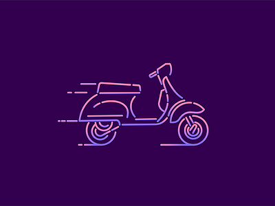 Scooter bike gradient icon illustration lineart mark minimal motorcycle scooter vector vespa