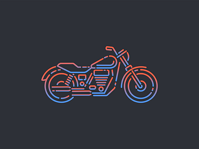 Cruiser (Motorcycle) bike cruiser gradient icon illustration lineart mark minimal motorcycle vector