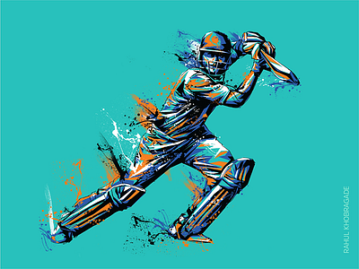Sport Illustration (Cricket) athletic character cricket identity illustration player shape vector