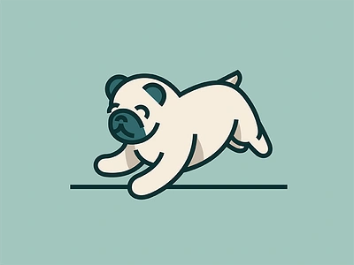 Pug animal dog illustration mark monoline play pug vector