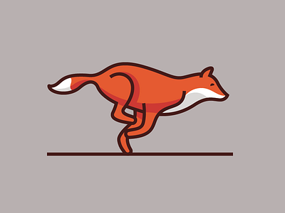 Fox animal fox illustration mark monoline orange run vector wild