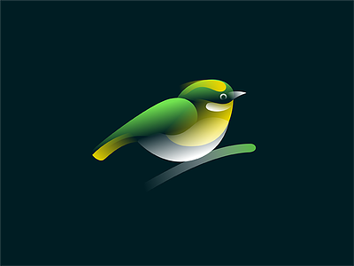 Silvereye bird finch gradient identity logo mark nature silvereye sparrow symbol