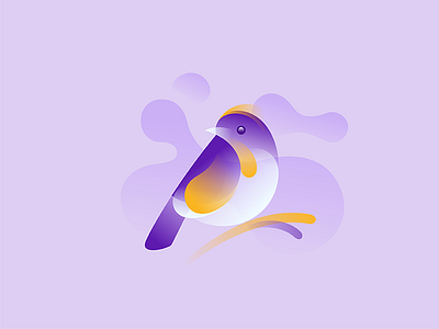 Orange Flanked Robin bird finch gradient identity logo mark nature orange flanked robin sparrow symbol