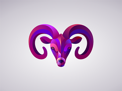 Bighorn Sheep animal bighorn mark face geometric gradient illustration sheep vector violet