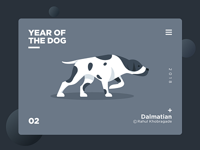 Year of the dog (Dalmatian) animal card chinese new year dalmatian dog flat illustration template ui year