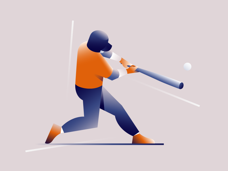 Ready For Hit! sport athletic character illustration vector player baseball