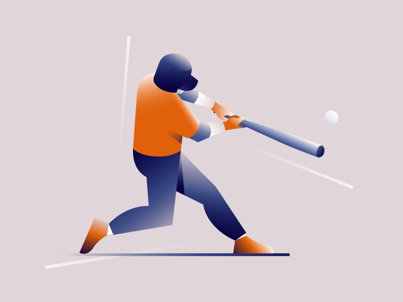 Ready For Hit! athletic baseball character illustration player sport vector
