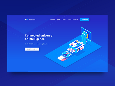 Matelabs Landing Page ai analysis data illustration isometric landing learning machine studiotale ui ux web page