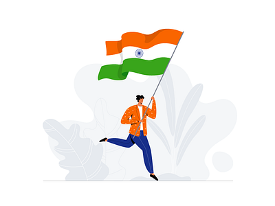 Happy Independence Day celebration flag freedom guy independence india man runnig tricolor