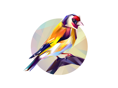 Goldfinch bird colorful crystal european goldfinch gradient mark nature