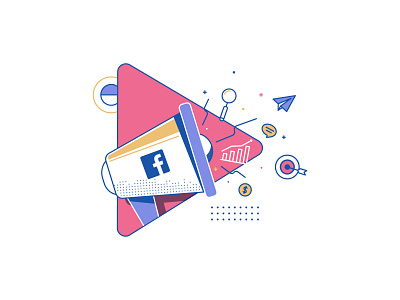 Facebook Video Marketing blog design facebook icon illustration lineart marketing media post social strategy studiotale video