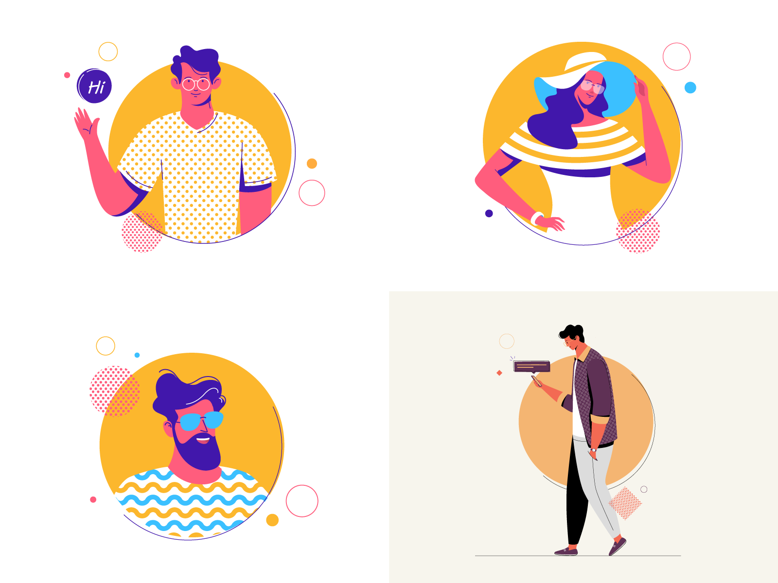 Top 4 of 2018 2018 avatar best character dribbble flat illustration popular top 4 ui