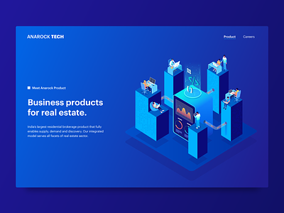 Product page 3d character chart data gradient illustration illustrator isometric landing people ui website