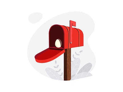 Empty State alert anarock box clean design egg emptystate illustration mail message notification plant red ui vector