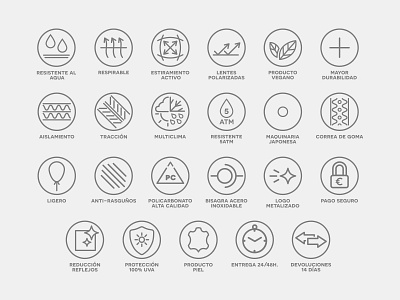 Icons attributes design graphic icons products