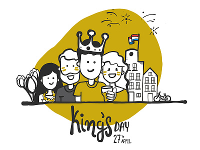 King's Day amsterdam apple pencil celebrations culture holland illustration ipad pro kings day orange party the netherlands yieldr