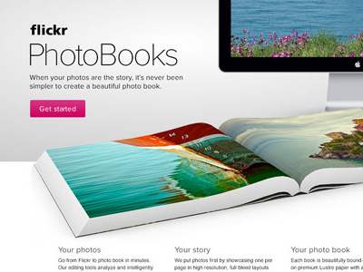 Flickr PhotoBooks flickr landing page photobooks