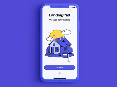 LandingPad. Signup screen animation app branding homebuying illustration logo realestate vector