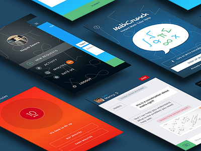 Mathcrunch blue chat maths timer tutor ui visual design