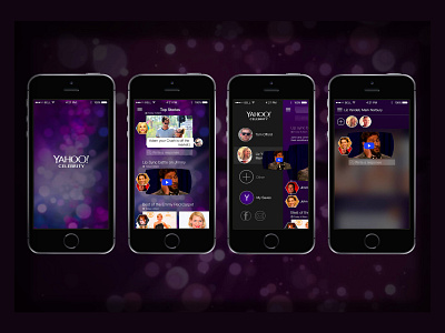 Yahoo Celbrity messenger mobile app ui yahoo
