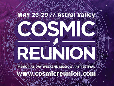 Cosmic Reunion Logo and Sticker Design logo sticker design