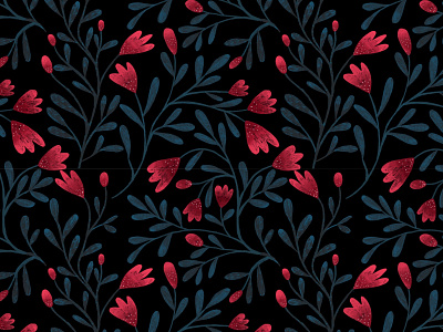 Florals night design illustration