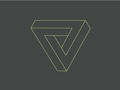 The P and the V. brand icon lines logo outline penrose triangle print shape triangle vector