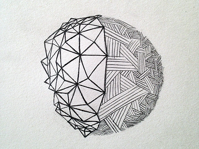 Sketch Meditation Day 14 circle drawing earth freehand illustration low poly meditation moon pattern polygons sketch zendoodle