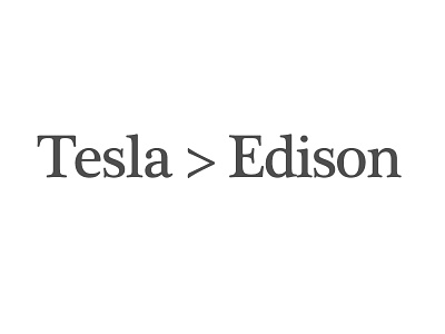Tesla > Edison, Simple T-Shirt edison facts greater than math nerd statement tesla tshirt typography
