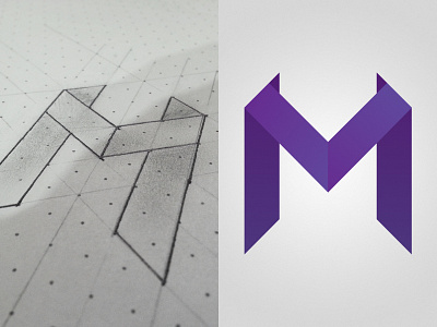 Martin Marinov logo logo m personal purple sketch