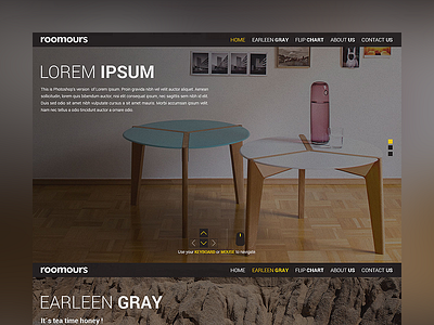 Roomours Möbel dark design furniture möbel one page responsive roomours template web