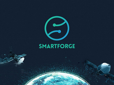 SmartForge UG logo blue branding green logo s space symbol technology