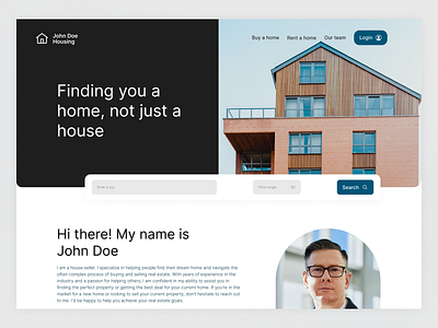 John Doe Housing concept webdesign design figma graphic design ui ux webdesign website