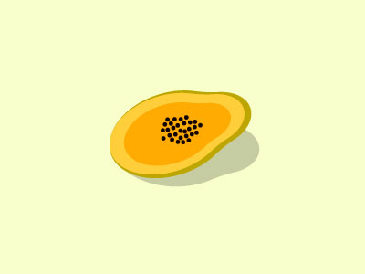 papaya delicious flat fruit illustration vector