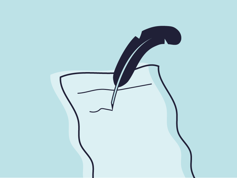 Write quill writing illustration